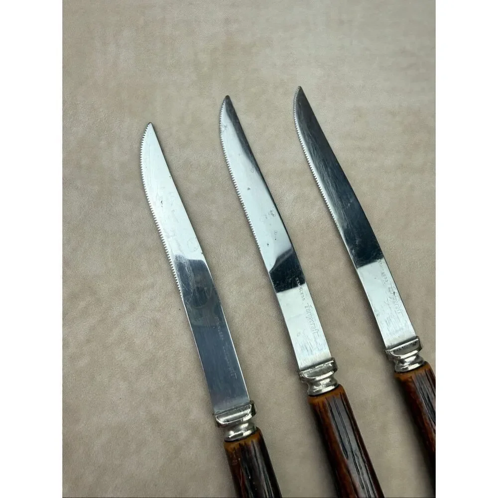 Vintage Forgecraft Knives Bakelite Handles Tested Mod MCM Set of 3